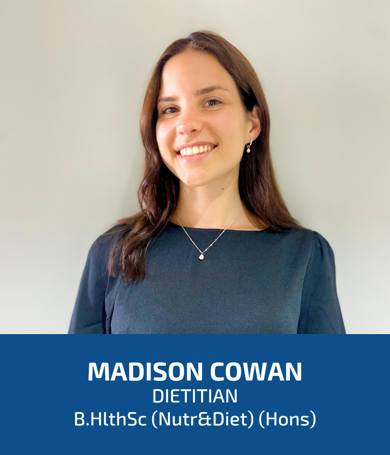 Profile Photo: Madison Cowan is an Accredited Practising Dietitian in Newstead Brisbane.